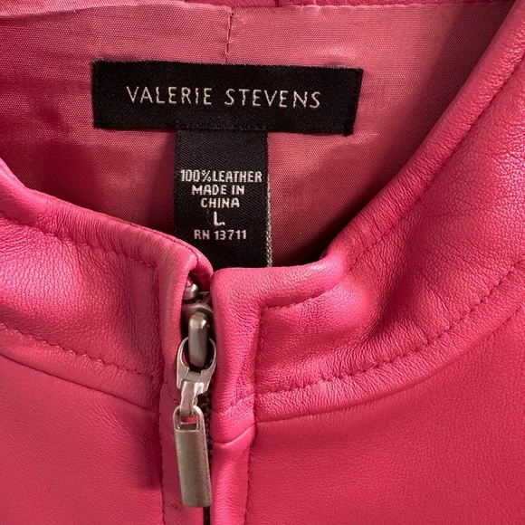 Valerie Stevens Vibrant Pink Leather Jacket - Picture 2 of 15